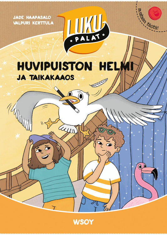 Etukansi. Jade Haapasalo. Valpuri Kerttula. Huvipuiston Helmi ja taikakaaos.