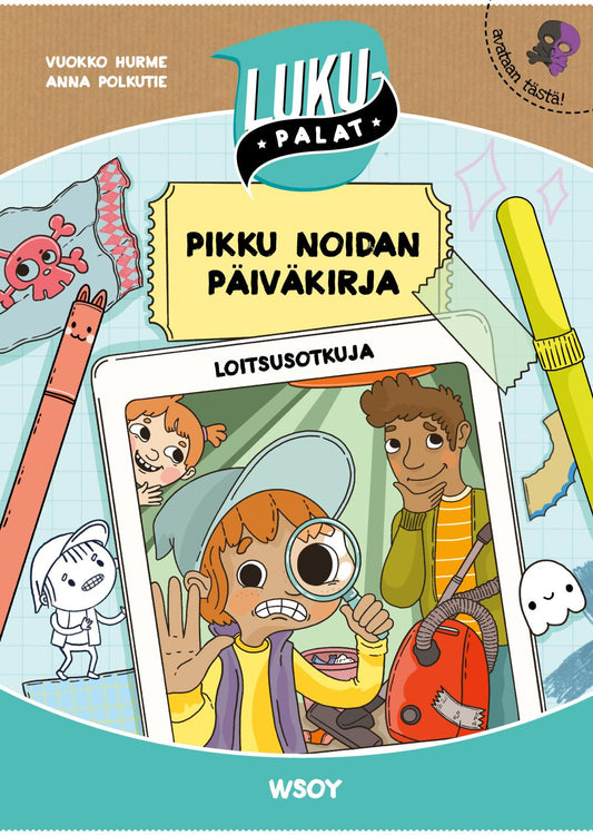 Etukansi. Vuokko Hurme. Anna Polkutie. Pikku noidan päiväkirja: Loitsusotkuja.
