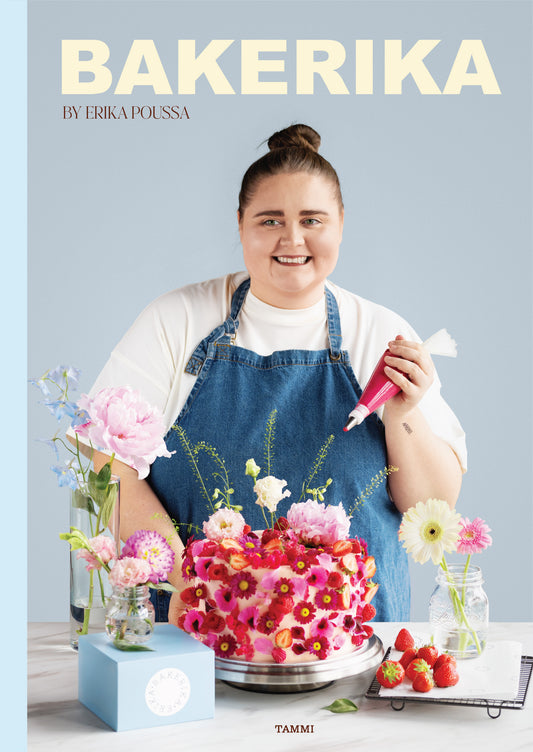 Etukansi. Erika Poussa. Bakerika (signeerattu).