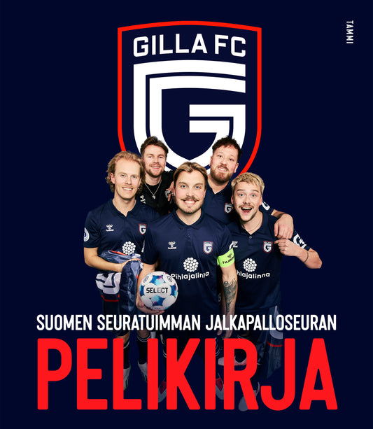 Etukansi. Gilla FC. Gilla FC. Suomen seuratuimman jalkapalloseuran pelikirja (signeerattu).