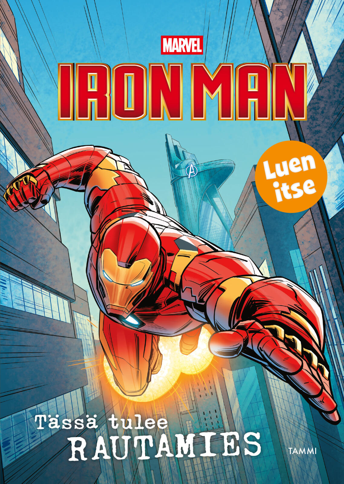 Marvel. Iron Man. Tässä tulee Rautamies. Luen itse