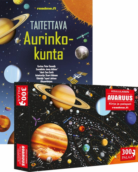 Etukansi. Usborne Publishing House. Avaruus - Koululaisen kirja ja palapeli.