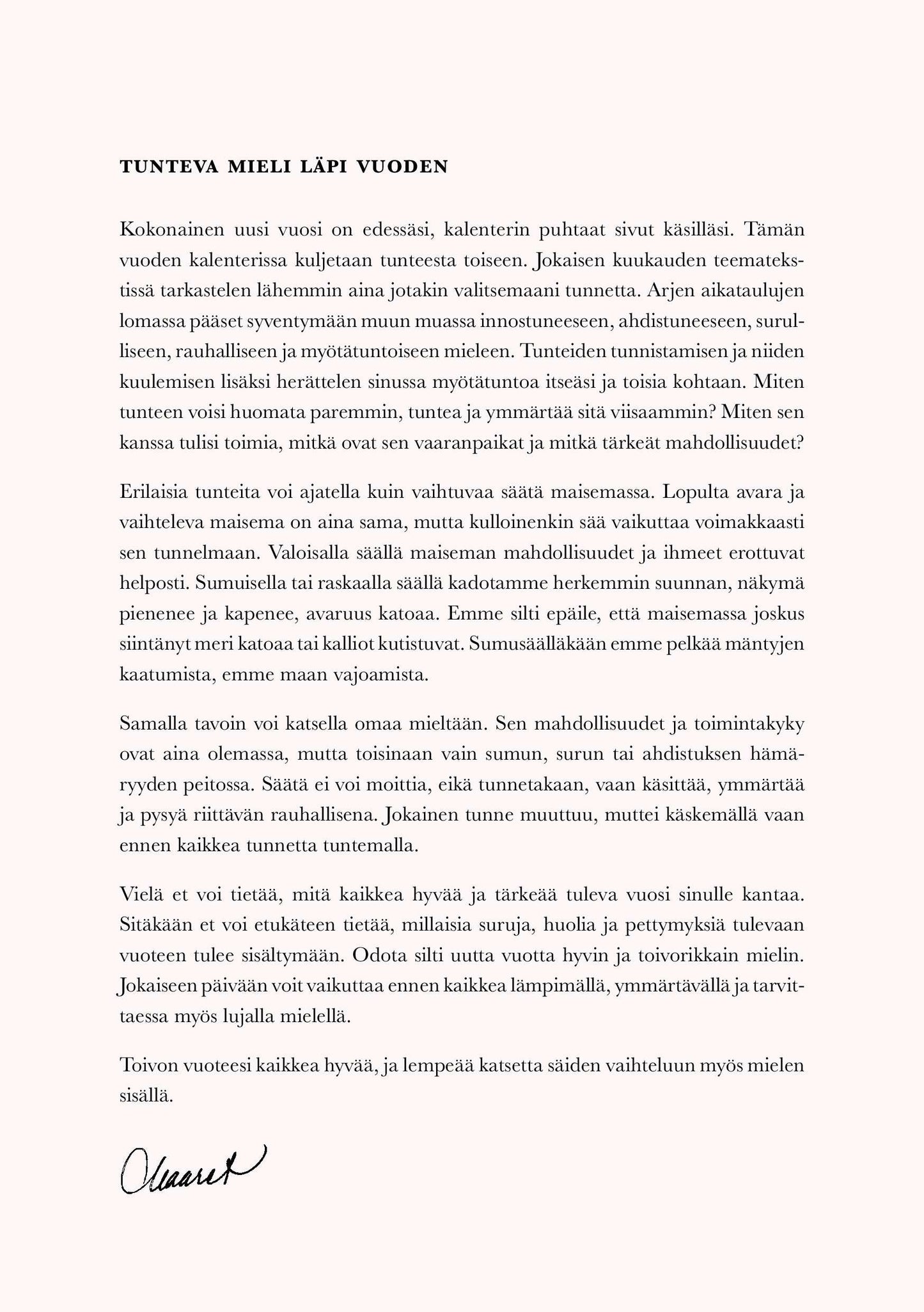 Lujasti lempeä. Kalenteri 2026