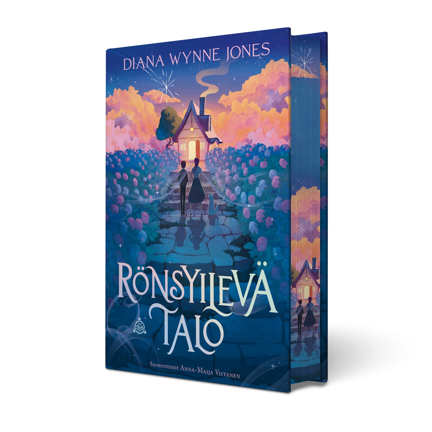 Rönsyilevä talo -kirjan sivuvärjäykset.