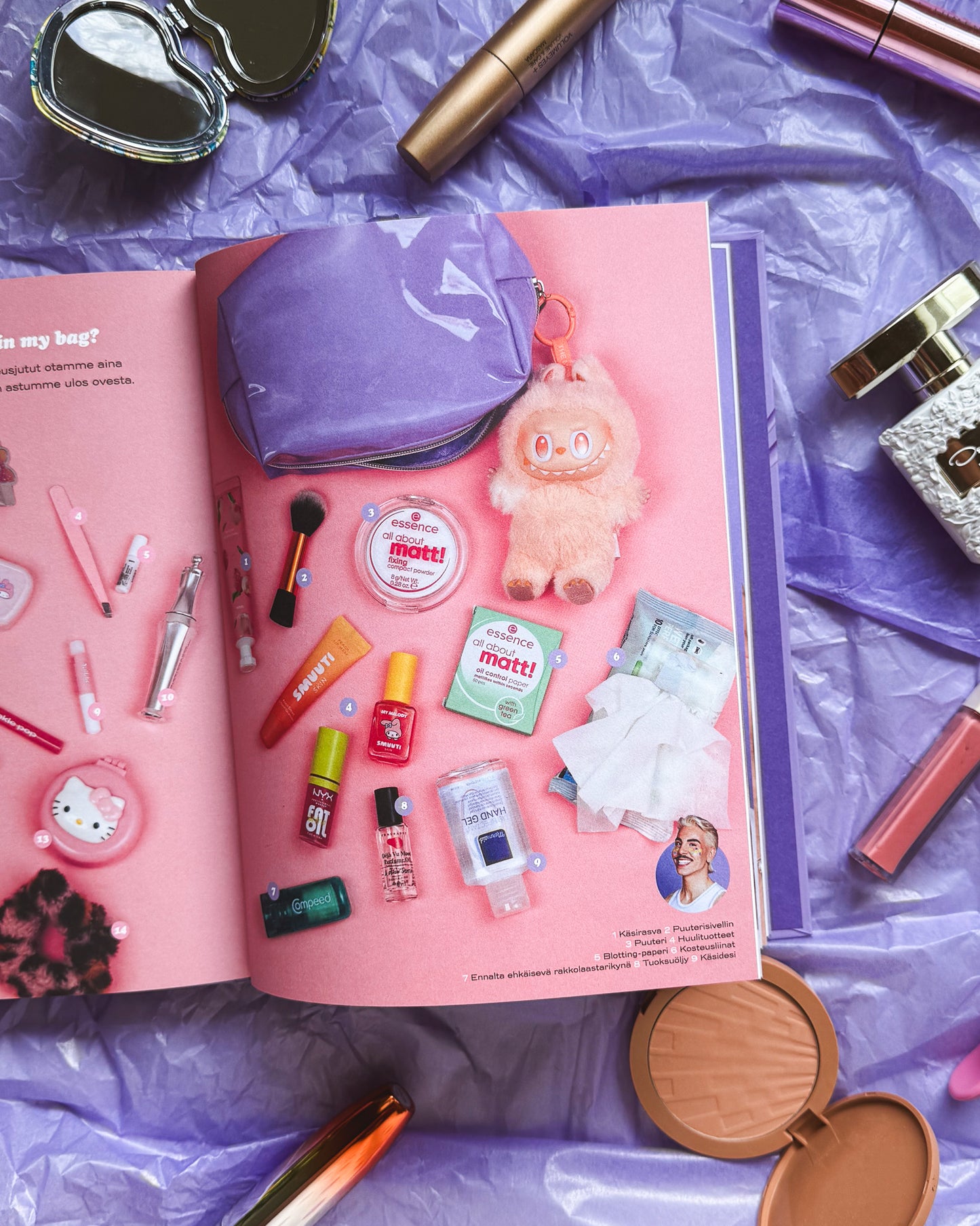 Pinjan ja Valtterin meikkikirja aukeamakuva