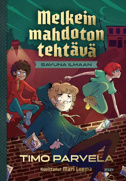 Etukansi. Timo Parvela. Mari Luoma. Melkein mahdoton tehtävä - Savuna ilmaan.