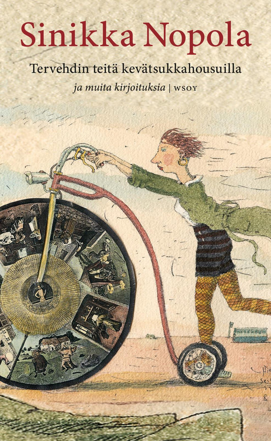 Etukansi. Sinikka Nopola. Tervehdin teitä kevätsukkahousuilla.