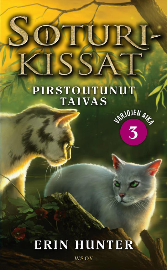 Etukansi. Erin Hunter. Soturikissat: Varjojen aika 3: Pirstoutunut taivas.