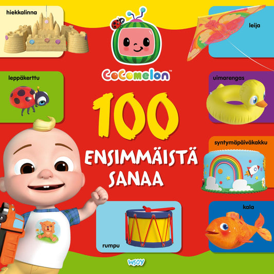 Etukansi. Useita kirjoittajia. Cocomelon: 100 ensimmäistä sanaa.