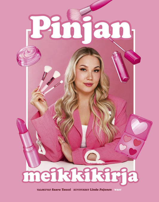 Etukansi. Pinja Potasev. Linda Pajunen. Pinjan meikkikirja.