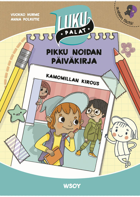 Etukansi. Vuokko Hurme. Anna Polkutie. Pikku noidan päiväkirja: Kamomillan kirous.