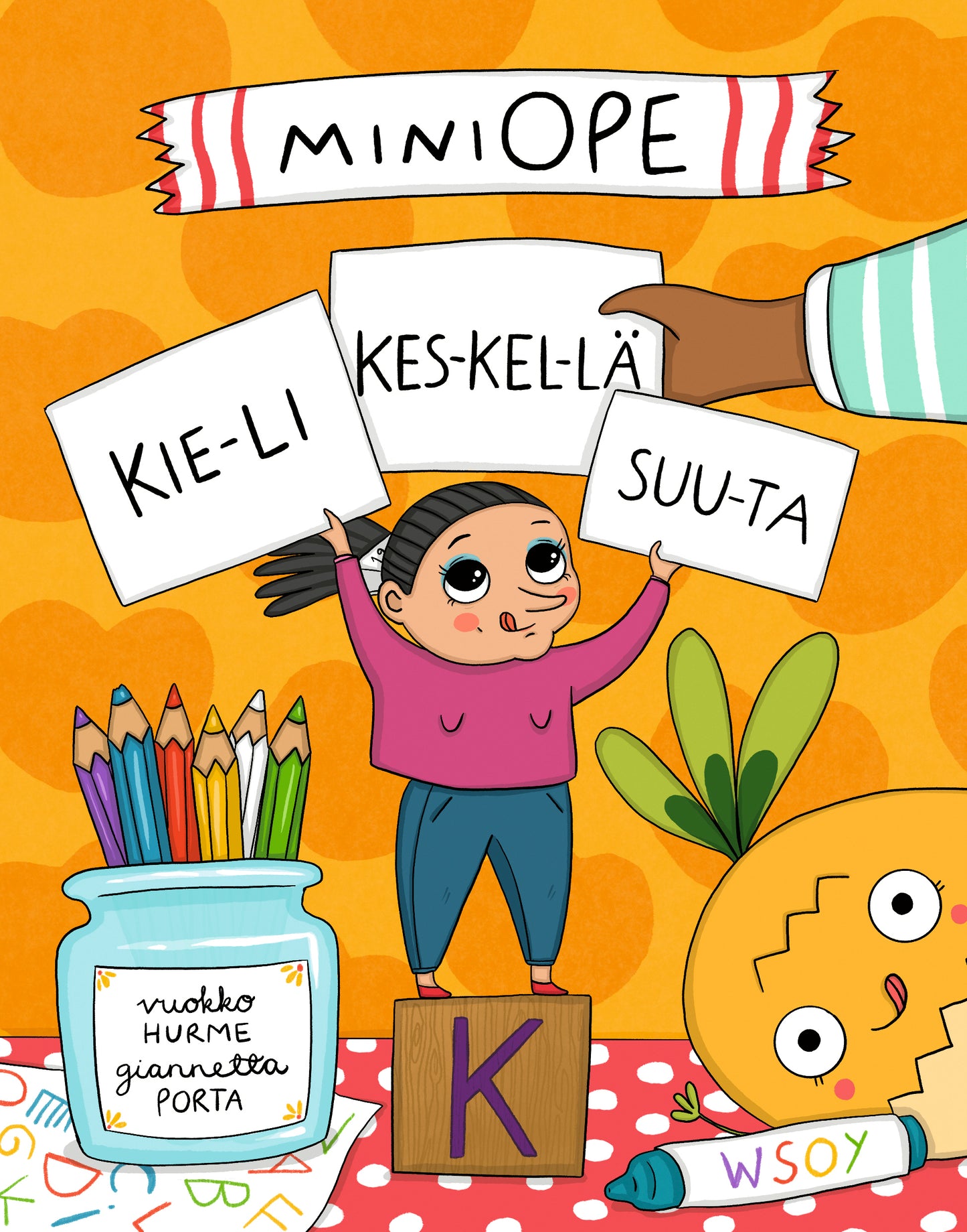 Miniope kieli keskellä suuta