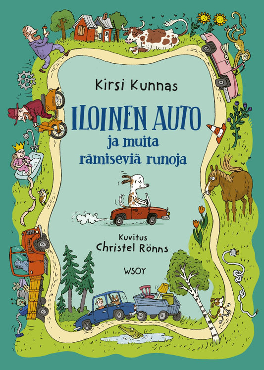 Etukansi. Kirsi Kunnas. Christel Rönns. Iloinen auto.
