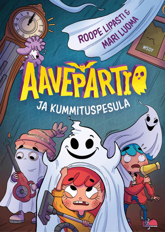 Etukansi. Roope Lipasti. Mari Luoma. Aavepartio ja kummituspesula.