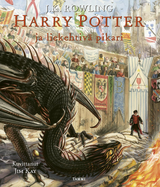 Etukansi. J.K. Rowling. Jim Kay. Harry Potter ja liekehtivä pikari (kuvitettu).