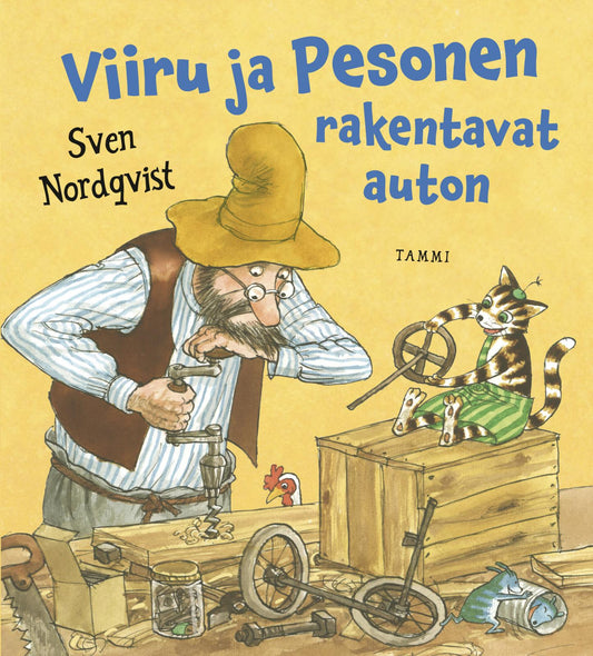 Etukansi. Sven Nordqvist. Viiru ja Pesonen rakentavat auton.