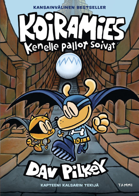 Etukansi. Dav Pilkey. Koiramies kenelle pallot soivat.