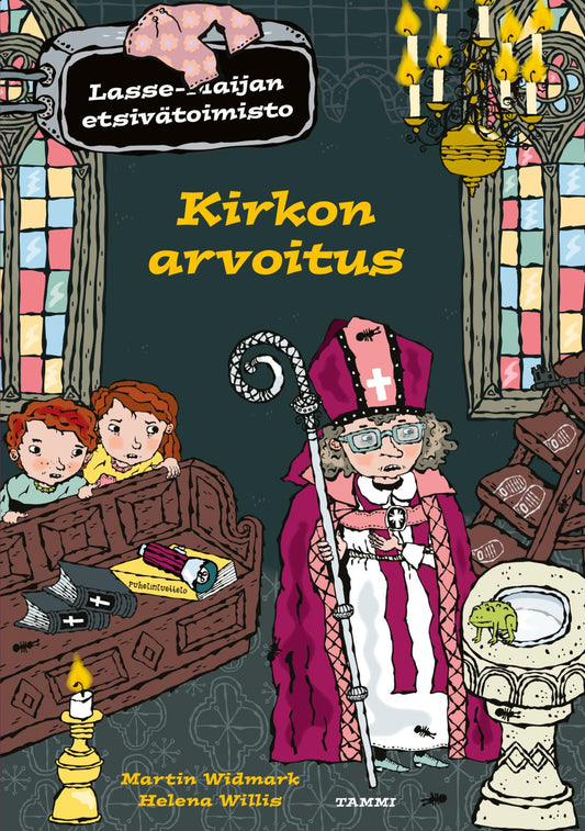 Etukansi. Martin Widmark. Helena Willis. Kirkon arvoitus. Lasse-Maijan etsivätoimisto.