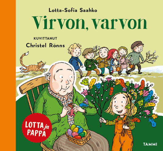 Etukansi. Christel Rönns. Lotta-Sofia Saahko. Lotta ja pappa. Virvon, varvon.