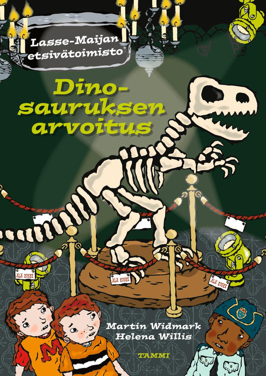 Etukansi. Martin Widmark. Helena Willis. Dinosauruksen arvoitus. Lasse-Maijan etsivätoimisto.