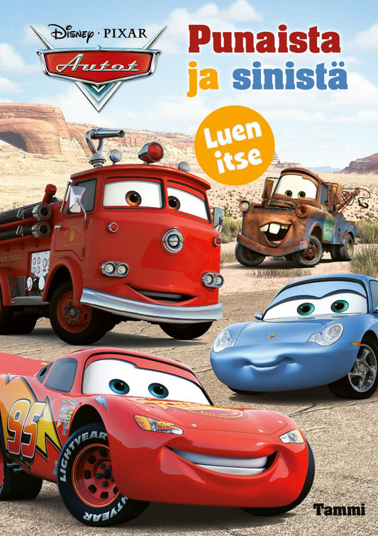 Etukansi. Disney. Melissa Lagonegro. Disney Pixar Autot. Punaista ja sinistä. Luen itse.