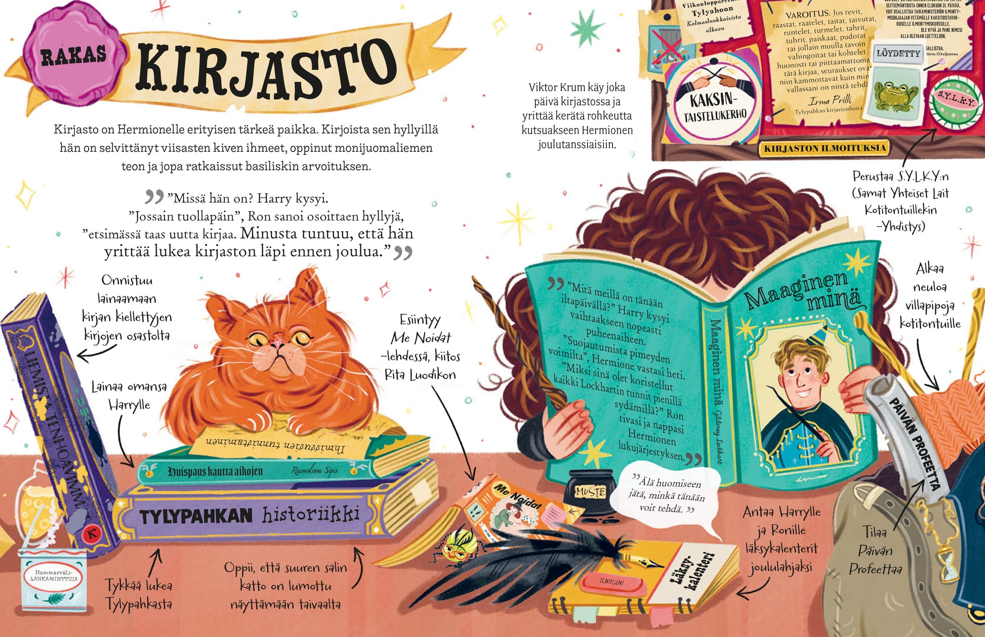 Pikku-Potterit Hermione Granger kirjan sisäaukeama