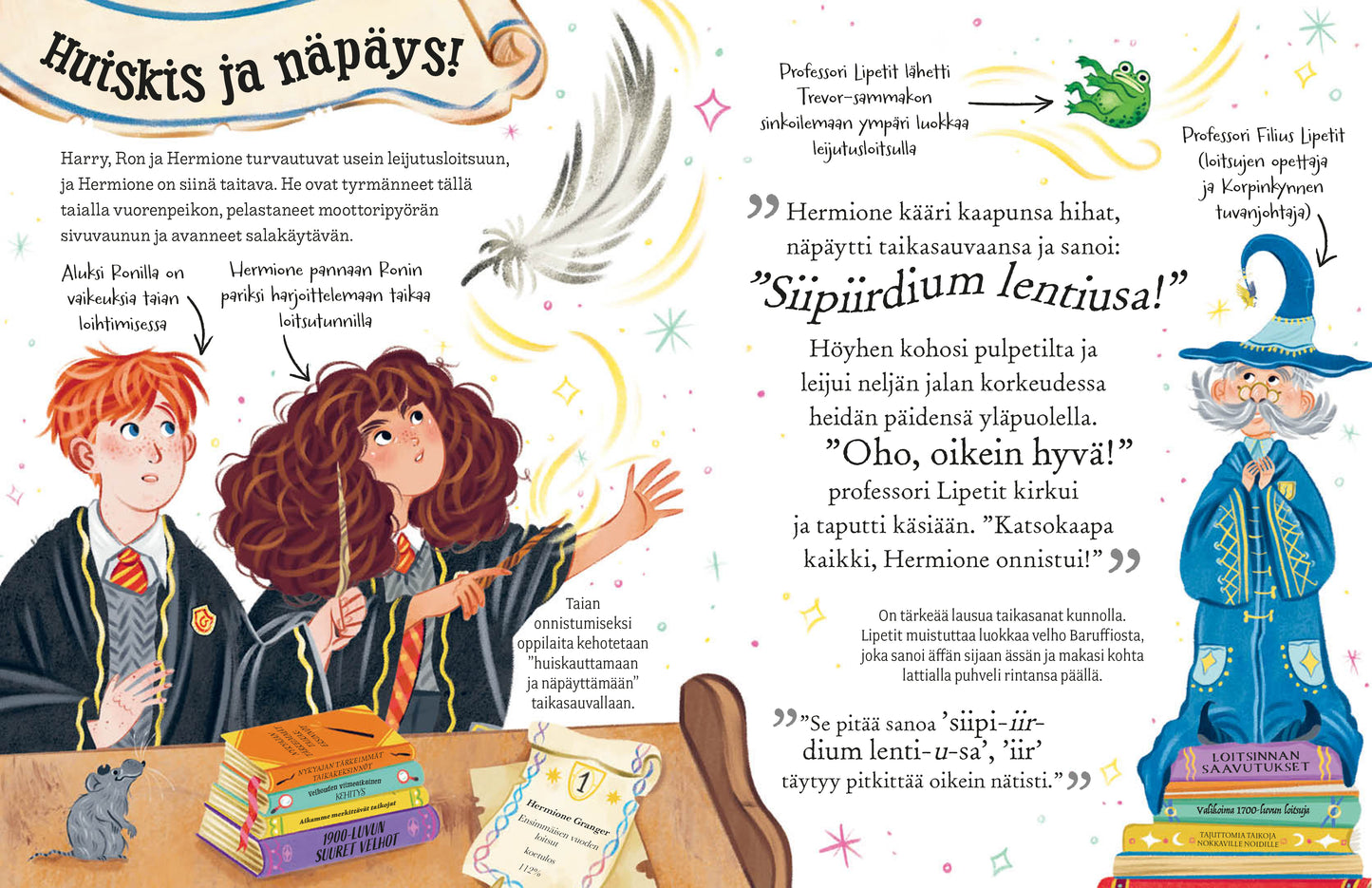 Pikku-Potterit Hermione Granger kirjan sisäaukeama