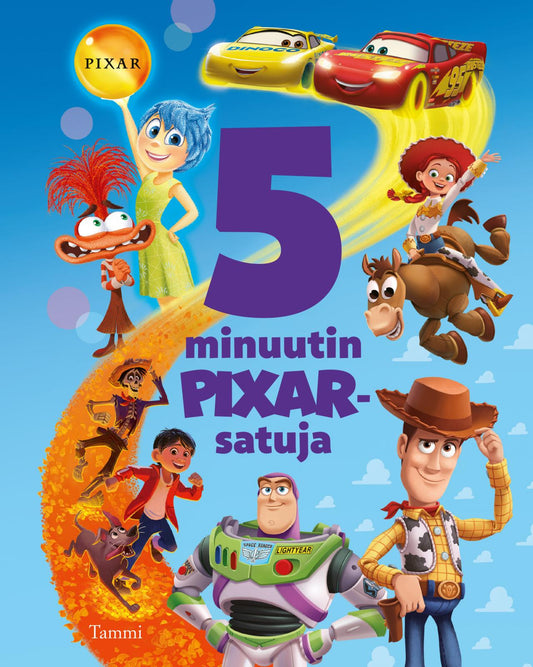 Etukansi. Disney. Disney Pixar. 5 minuutin Pixar-satuja.