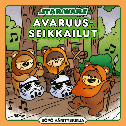 Etukansi. Star Wars. Star Wars. Avaruusseikkailut. Söpö värityskirja..
