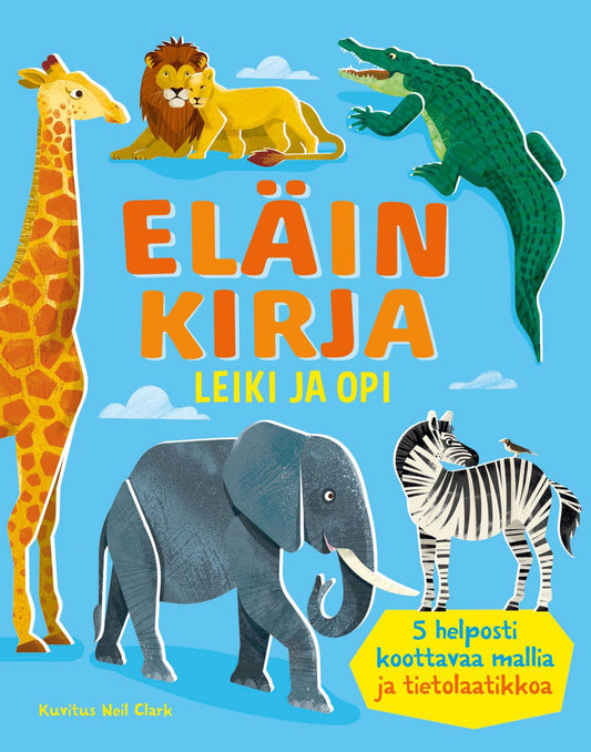Etukansi. Usborne Publishing House. Eläinkirja - Leiki ja opi.