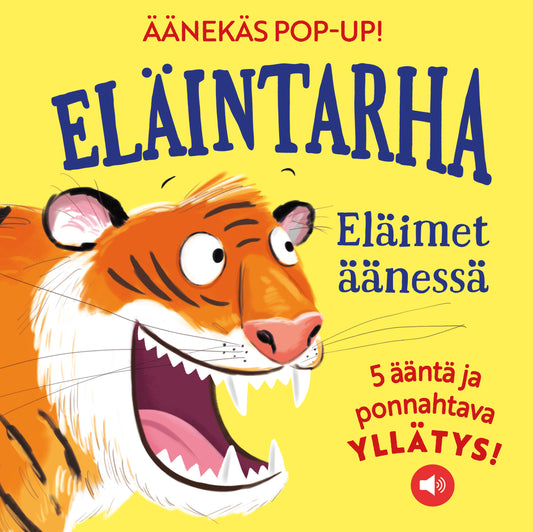 Etukansi. Usborne Publishing House. Eläintarha - Eläimet äänessä - Äänekäs POP-UP.