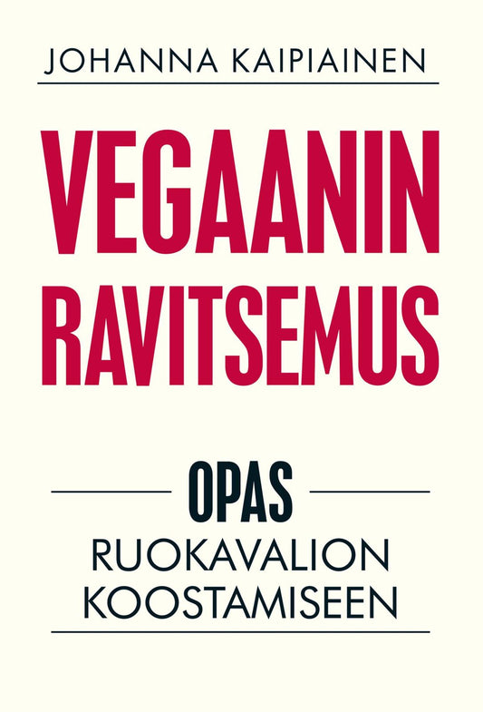 Etukansi. Johanna Kaipiainen. Vegaanin ravitsemus.