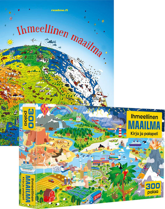 Etukansi. Katie Daynes. Peter Allen. Ihmeellinen maailma - Kirja ja palapeli.