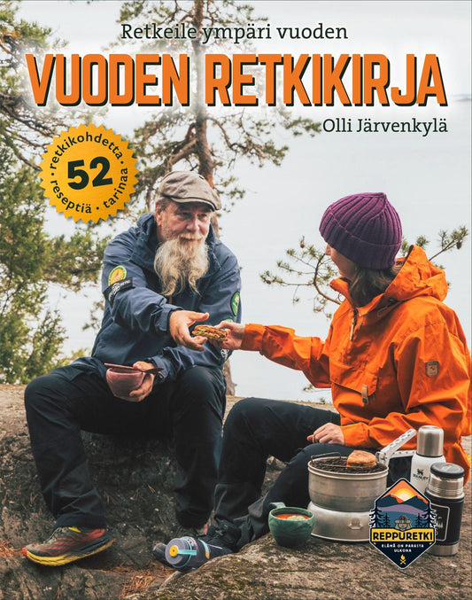 Etukansi. Olli Järvenkylä. Vuoden retkikirja - Retkeile ympäri vuoden.