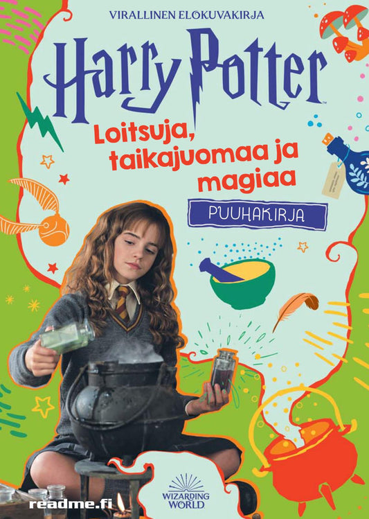 Etukansi. Warner Bros. Entertainment. Harry Potter - Loitsuja, Taikajuomaa ja Magiaa puuhakirja.