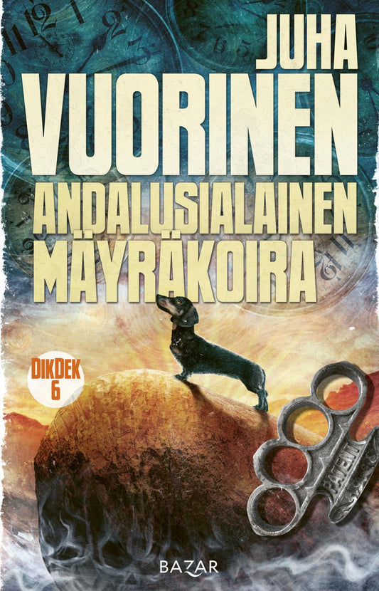 Etukansi. Juha Vuorinen. Andalusialainen mäyräkoira.