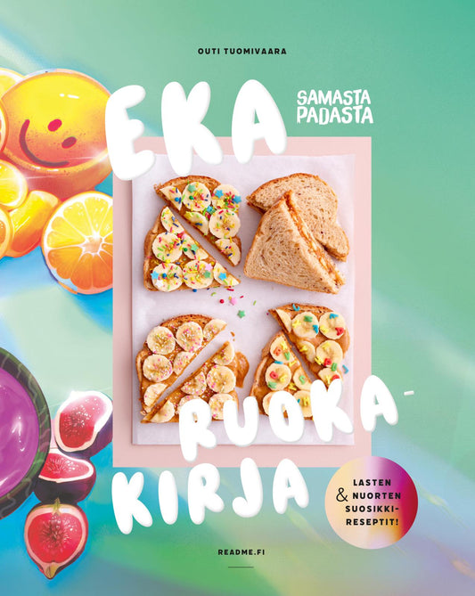 Etukansi. Outi Tuomivaara. Eka ruokakirja - Samasta padasta.