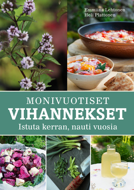 Etukansi. Heli Plattonen. Emmiina Lehtonen. Monivuotiset vihannekset - Istuta kerran, nauti vuosia.