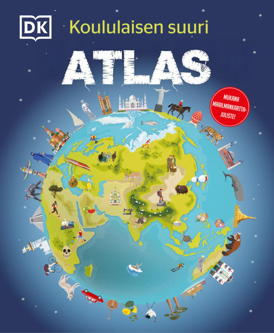 Etukansi. Dorling Kindersley Ltd. Koululaisen suuri atlas.