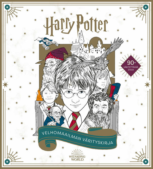 Etukansi. Warner Bros. Entertainment. Harry Potter - Velhomaailman värityskirja - Official.