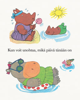 Richard Scarryn Touhula kirjasta virtahevot uimassa