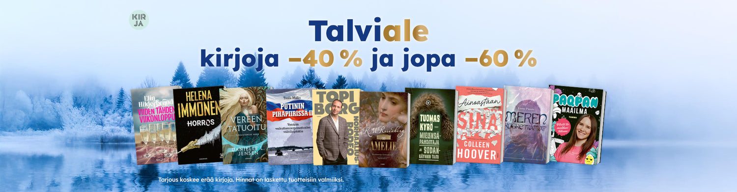 Talviale kirjoja 40 % ja jopa 60 % alennuksilla