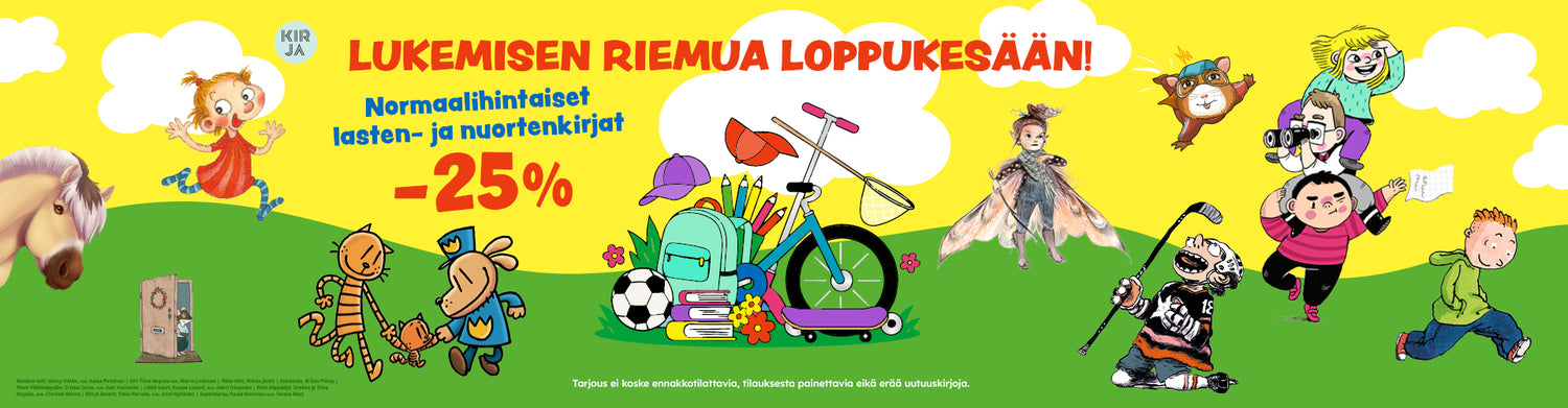 Lukemisen riemua loppukesään normaalihintaiset lasten- ja nuortenkirjat -25 %