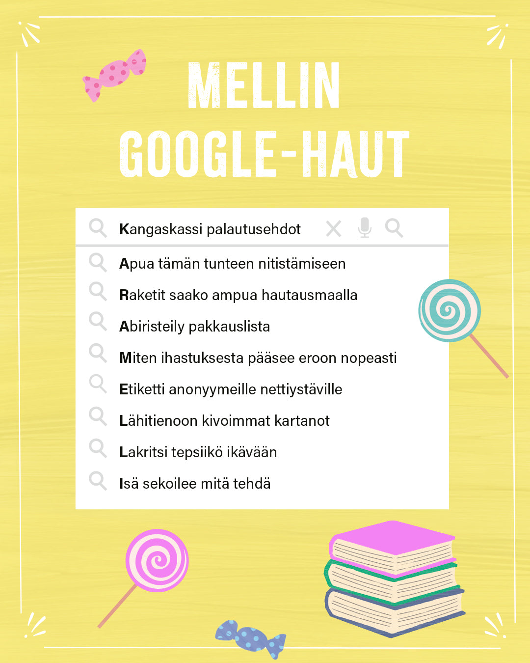 Karamellikatastrofi kirjan Mellin Google-haut