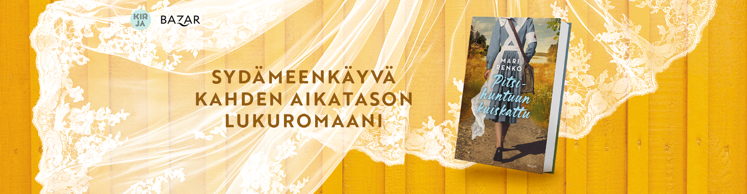 Pitsihuntuun kuiskattu -kirja ja pitsiä