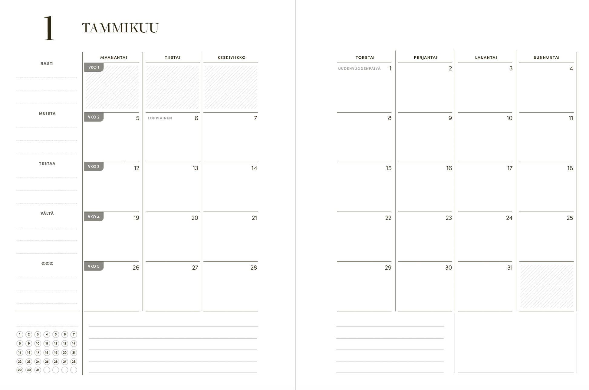 Sitan kalenteri 2026 kuukausiaukeama