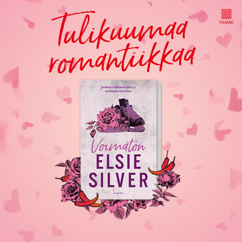 Voimaton-kirja ruusujen ja chilien päällä